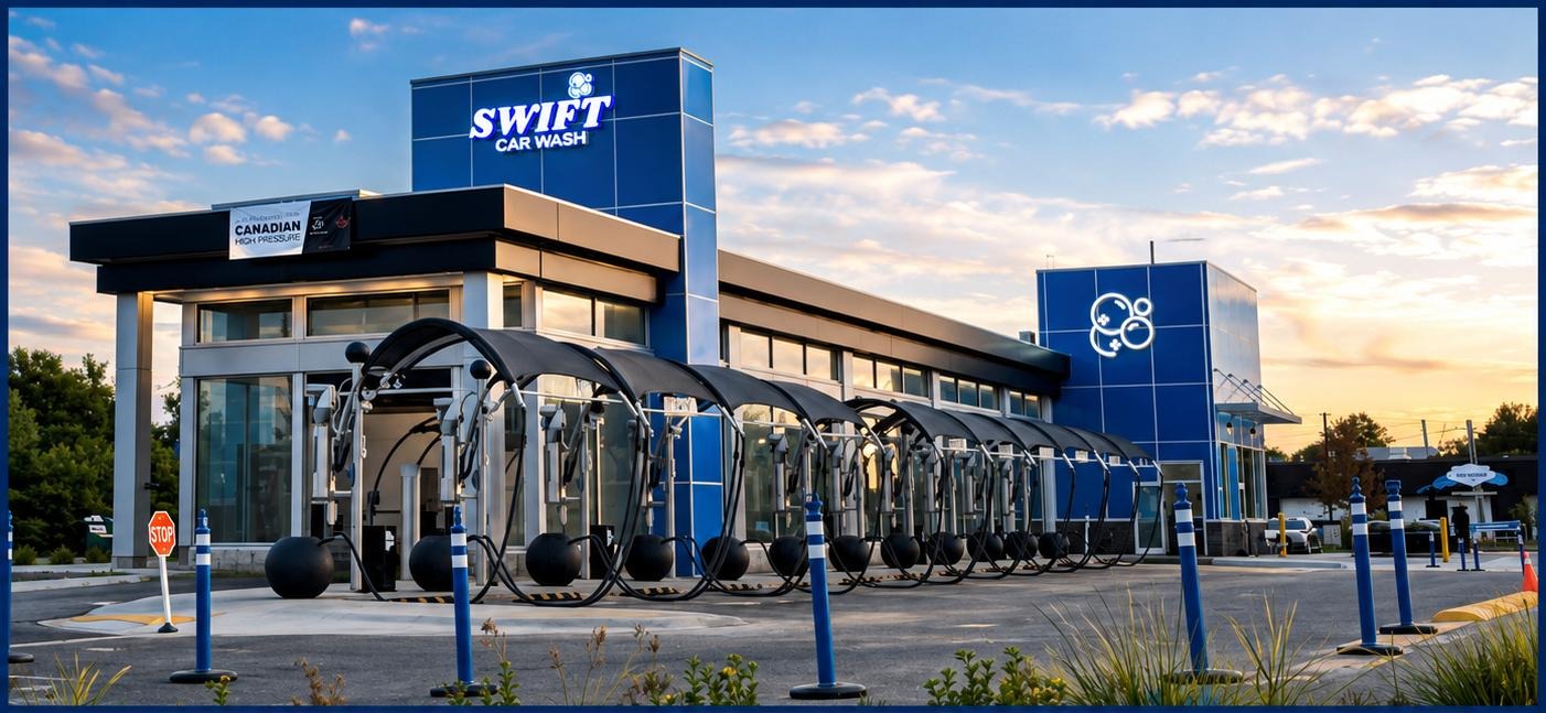 A purpose-built express car wash site operated by the Monarch founding team